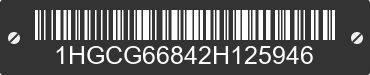 2002 HONDA Accord 1HGCG66842H125946 VIN decoded