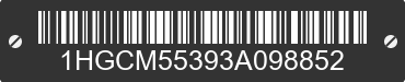 2003 HONDA Accord 1HGCM55393A098852 VIN decoded