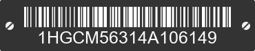 2004 HONDA Accord 1HGCM56314A106149 VIN decoded