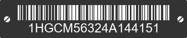 2004 HONDA Accord 1HGCM56324A144151 VIN decoded