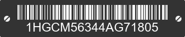 2004 HONDA Accord 1HGCM56344AG71805 VIN decoded