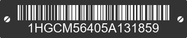 2005 HONDA Accord 1HGCM56405A131859 VIN decoded
