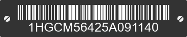 2005 HONDA Accord 1HGCM56425A091140 VIN decoded