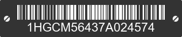 2007 HONDA Accord 1HGCM56437A024574 VIN decoded