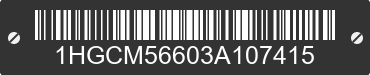 2003 HONDA Accord 1HGCM56603A107415 VIN decoded
