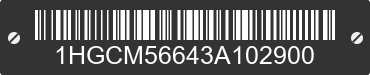 2003 HONDA Accord 1HGCM56643A102900 VIN decoded