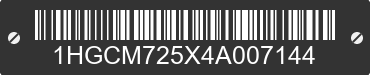 2004 HONDA Accord 1HGCM725X4A007144 VIN decoded