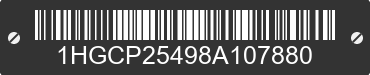 2008 HONDA Accord 1HGCP25498A107880 VIN decoded