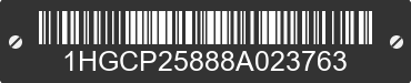 2008 HONDA Accord 1HGCP25888A023763 VIN decoded