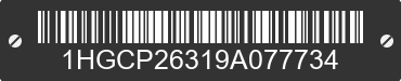 2009 HONDA Accord 1HGCP26319A077734 VIN decoded