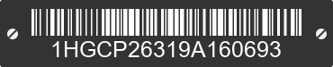 2009 HONDA Accord 1HGCP26319A160693 VIN decoded