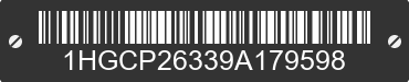 2009 HONDA Accord 1HGCP26339A179598 VIN decoded