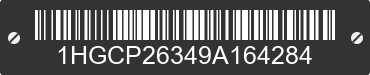 2009 HONDA Accord 1HGCP26349A164284 VIN decoded