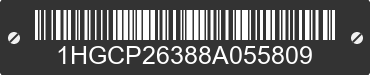2008 HONDA Accord 1HGCP26388A055809 VIN decoded