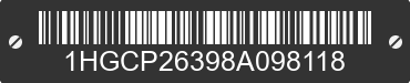 2008 HONDA Accord 1HGCP26398A098118 VIN decoded