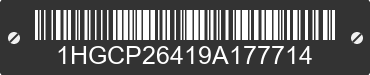 2009 HONDA Accord 1HGCP26419A177714 VIN decoded
