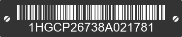 2008 HONDA Accord 1HGCP26738A021781 VIN decoded