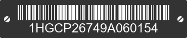 2009 HONDA Accord 1HGCP26749A060154 VIN decoded