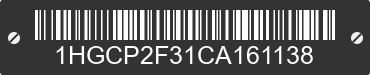 2012 HONDA Accord 1HGCP2F31CA161138 VIN decoded