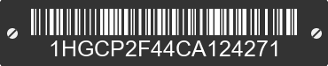 2012 HONDA Accord 1HGCP2F44CA124271 VIN decoded