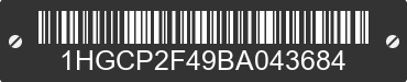 2011 HONDA Accord 1HGCP2F49BA043684 VIN decoded