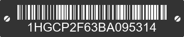 2011 HONDA Accord 1HGCP2F63BA095314 VIN decoded