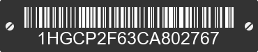 2012 HONDA Accord 1HGCP2F63CA802767 VIN decoded