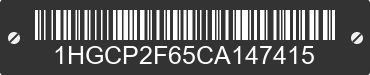 2012 HONDA Accord 1HGCP2F65CA147415 VIN decoded