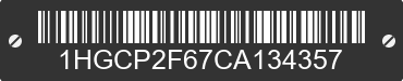 2012 HONDA Accord 1HGCP2F67CA134357 VIN decoded
