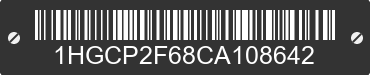 2012 HONDA Accord 1HGCP2F68CA108642 VIN decoded