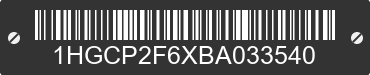 2011 HONDA Accord 1HGCP2F6XBA033540 VIN decoded