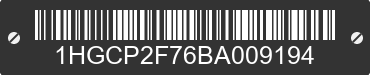 2011 HONDA Accord 1HGCP2F76BA009194 VIN decoded