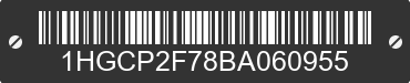 2011 HONDA Accord 1HGCP2F78BA060955 VIN decoded
