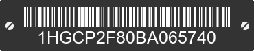 2011 HONDA Accord 1HGCP2F80BA065740 VIN decoded
