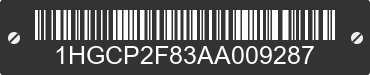 2010 HONDA Accord 1HGCP2F83AA009287 VIN decoded