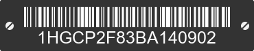 2011 HONDA Accord 1HGCP2F83BA140902 VIN decoded