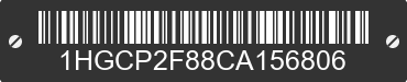 2012 HONDA Accord 1HGCP2F88CA156806 VIN decoded