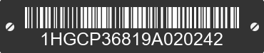 2009 HONDA Accord 1HGCP36819A020242 VIN decoded
