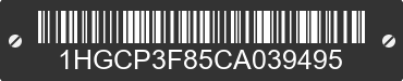 2012 HONDA Accord 1HGCP3F85CA039495 VIN decoded