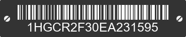 2014 HONDA Accord 1HGCR2F30EA231595 VIN decoded