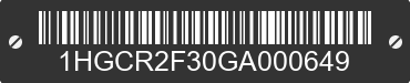 2016 HONDA Accord 1HGCR2F30GA000649 VIN decoded