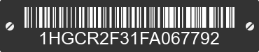 2015 HONDA Accord 1HGCR2F31FA067792 VIN decoded