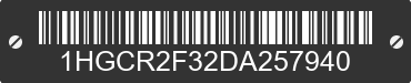 2013 HONDA Accord 1HGCR2F32DA257940 VIN decoded
