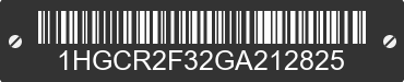 2016 HONDA Accord 1HGCR2F32GA212825 VIN decoded