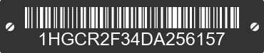 2013 HONDA Accord 1HGCR2F34DA256157 VIN decoded