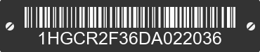 2013 HONDA Accord 1HGCR2F36DA022036 VIN decoded