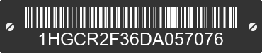 2013 HONDA Accord 1HGCR2F36DA057076 VIN decoded