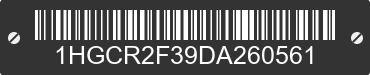 2013 HONDA Accord 1HGCR2F39DA260561 VIN decoded