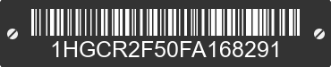 2015 HONDA Accord 1HGCR2F50FA168291 VIN decoded