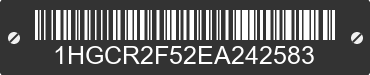 2014 HONDA Accord 1HGCR2F52EA242583 VIN decoded
